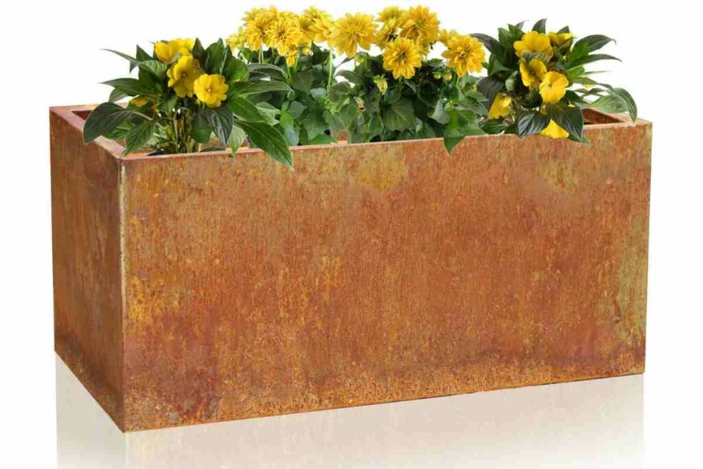 corten flower bed