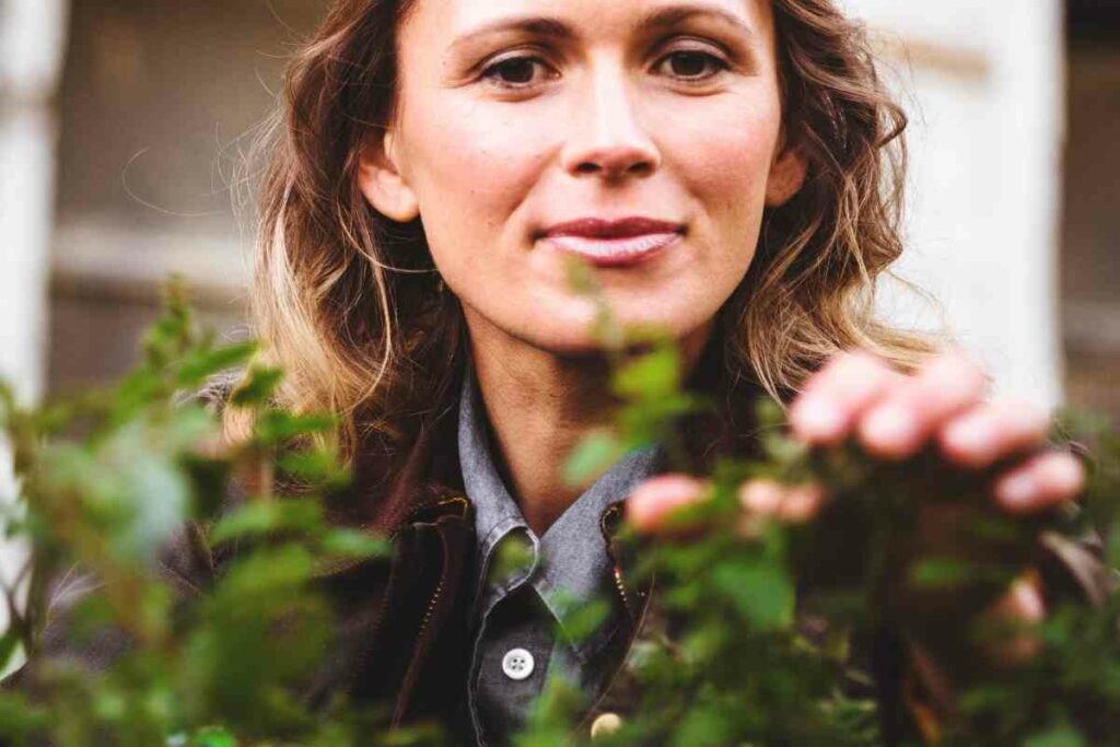 Portable raised garden beds in backyard