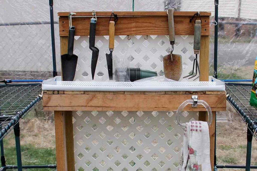 Wooden potting cabinet