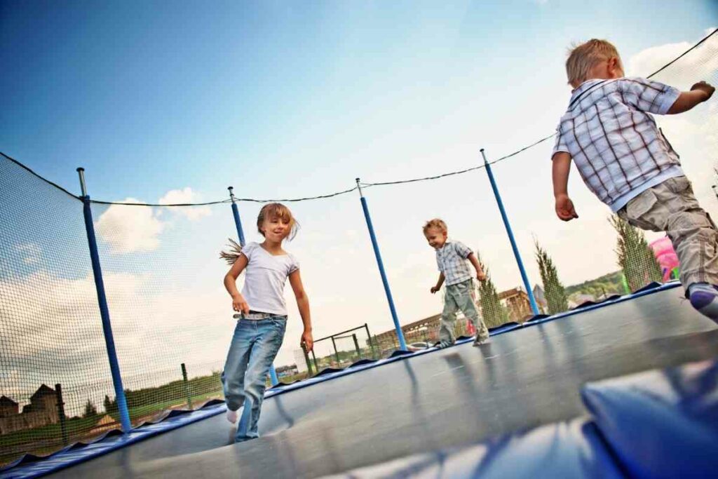 Anchor down a trampoline guide