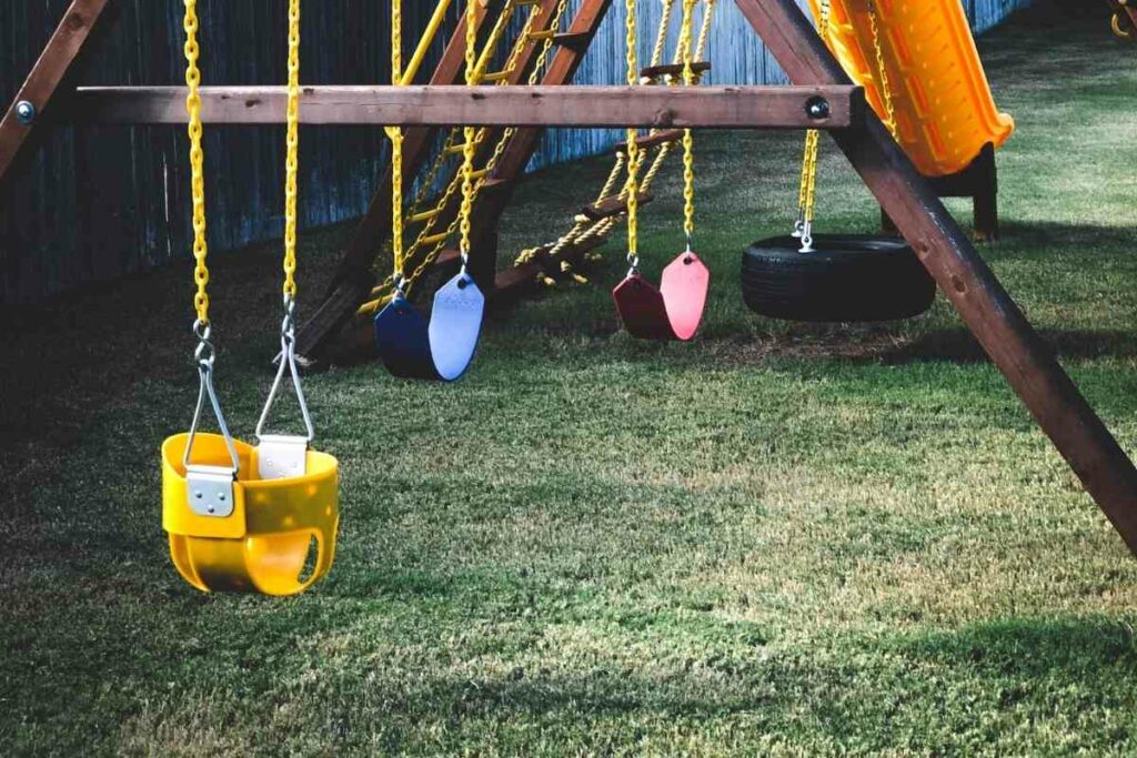 Replacing metal parts on wooden swing set